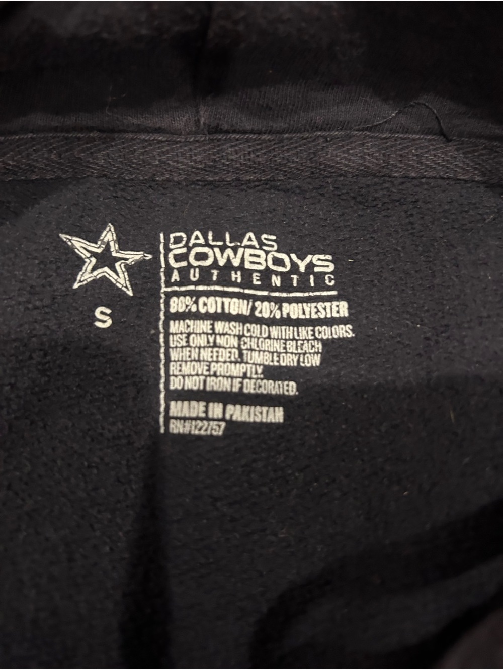 Dallas Cowboys Hoodie Sweatshirt Small Navy Blue NFL Football Pullover Authentic - Picture 8 of 8